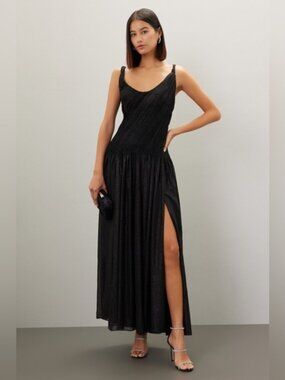 Rene Ruiz Black Maxi Dress with Slit